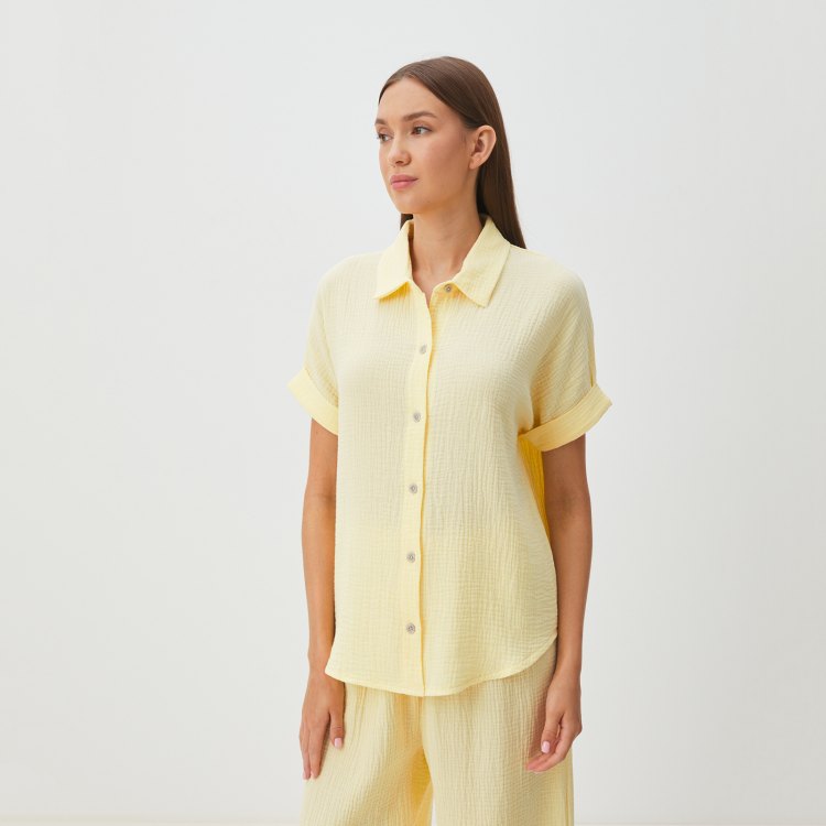 

Рубашка женская Maison David BLN921-1 желтая XS, Желтый, BLN921-1