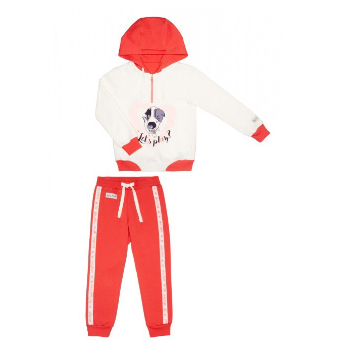 

Костюм Lucky Child Lucky Sport 57-42ф куртка брюки молочно-белый коралловый р 86
