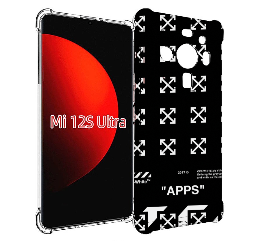 Чехол MyPads оф-вайт-значки для Xiaomi 12S Ultra