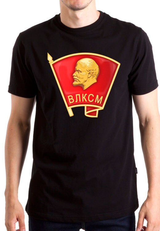 

Футболка унисекс NoBrand ВЛКСМ - комсомол черная XL, Черный, ВЛКСМ - комсомол