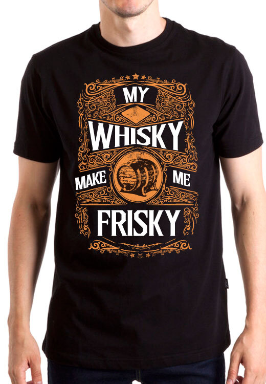 

Футболка унисекс NoBrand Whiskey make me frisky черная M, Черный, Whiskey make me frisky