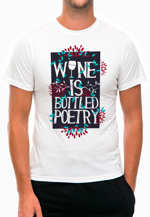 

Футболка унисекс NoBrand Wine is Bottled Poetry белая 3XL, Белый, Wine is Bottled Poetry