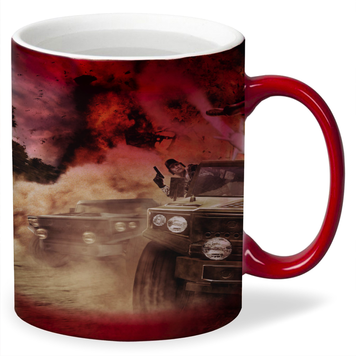

Кружка CoolPodarok just cause 2 На крыше авто Ракета Вертолёт Взрывы