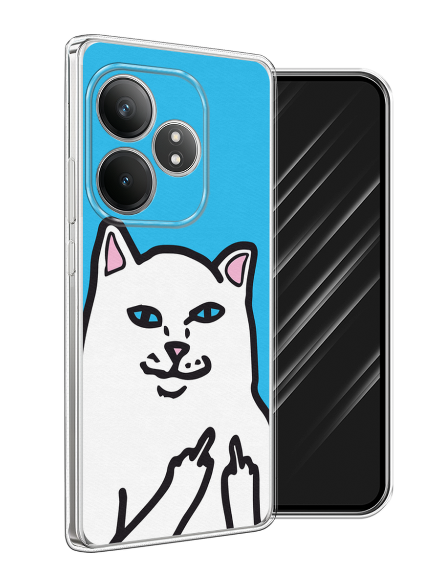 

Чехол Awog на Realme GT Neo 6 SE "Кот жесть", Белый;голубой;черный, 2516850-1