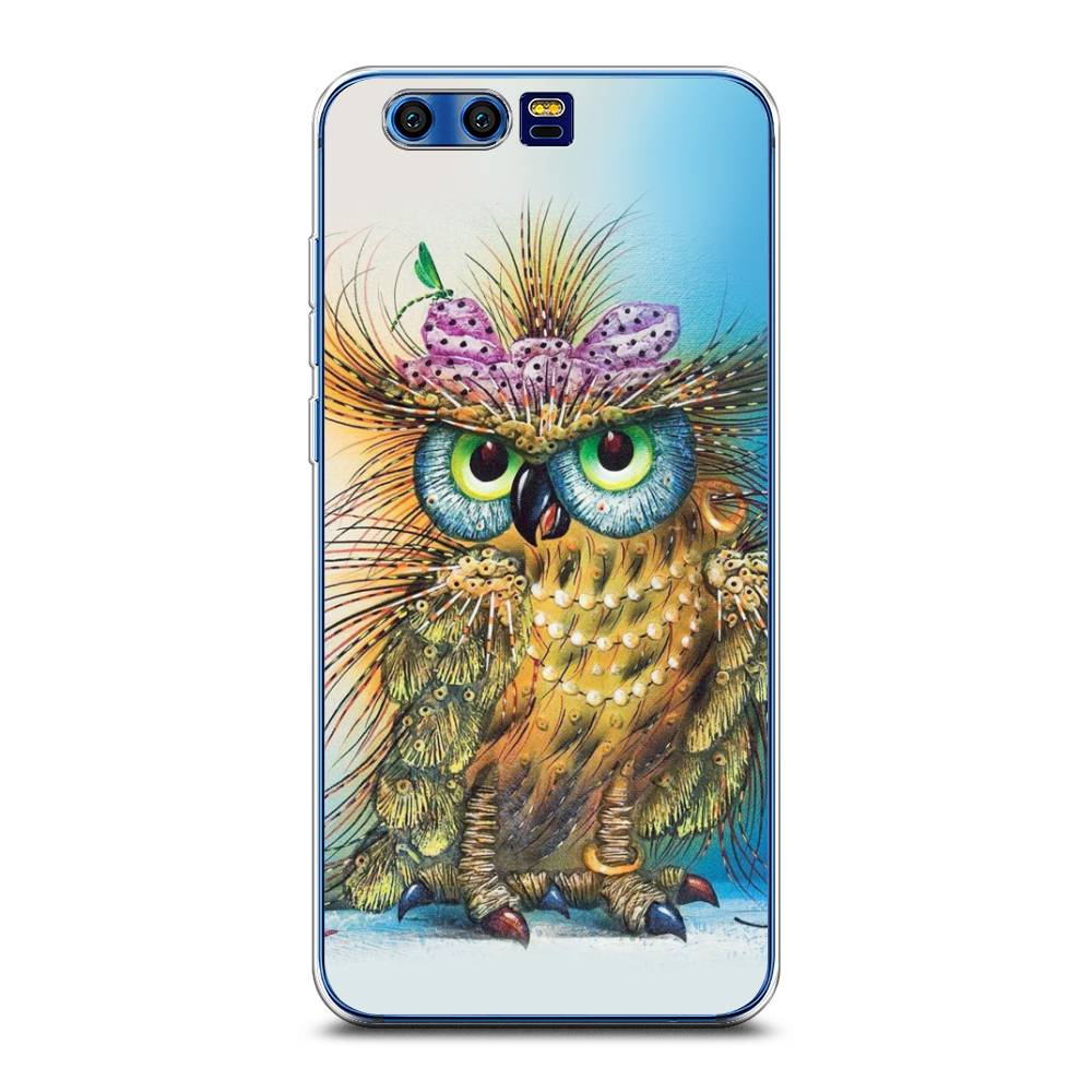 

Чехол на Honor 9 "Модная сова", Коричневый;голубой, 62450-1