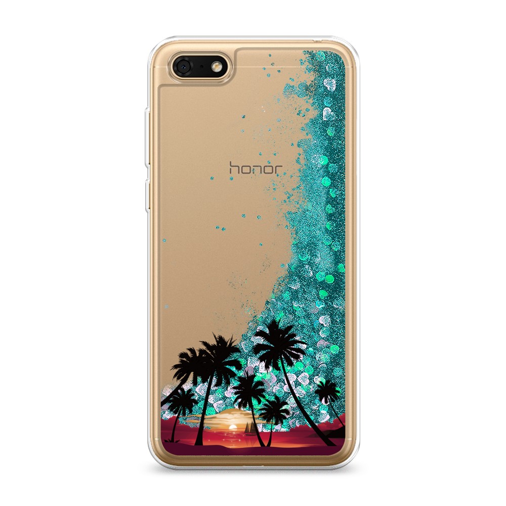 

Чехол Awog на Huawei Y5 2018 "Закат и пальмы", Разноцветный, 65995-1