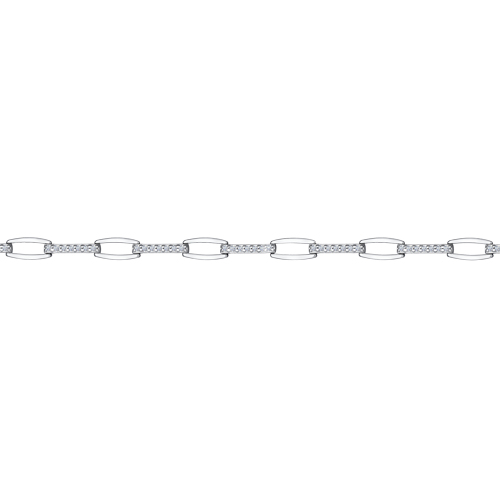 

Браслет из серебра р. 18,5 ЯХОНТ Золотой 97146, фианит, 97146