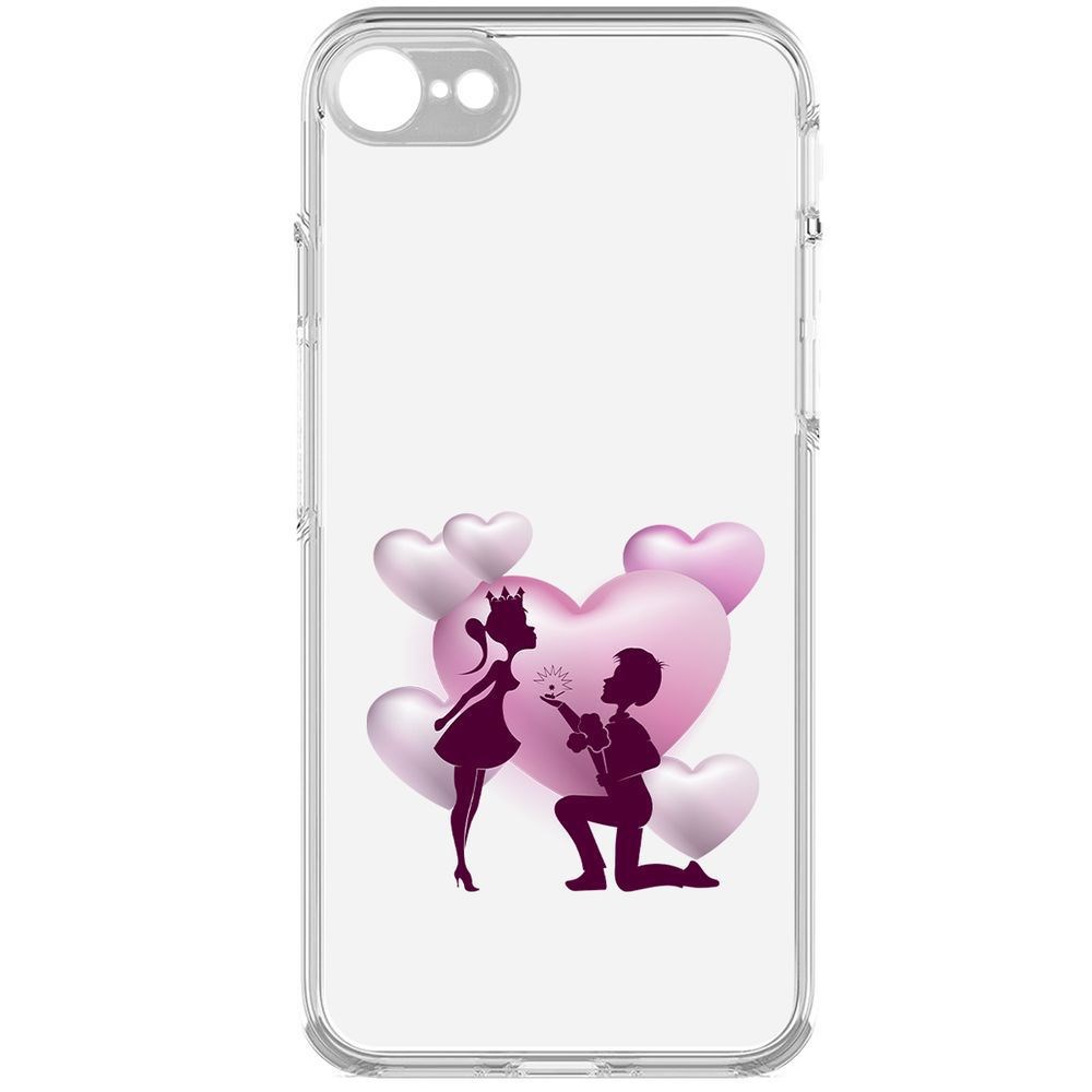 

Чехол-накладка Krutoff Clear Case Будь моей для iPhone 7/8/SE 2020 с защитой камеры, Прозрачный