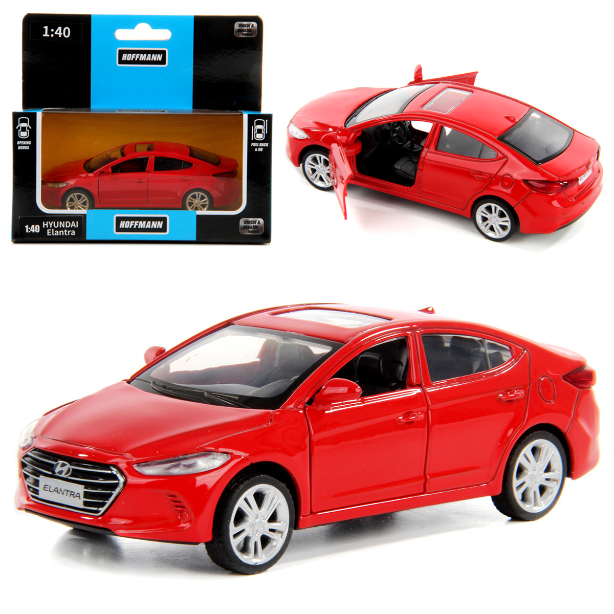 Машина Металлическая 1:40 Hyundai Elantra Двери Красный Инерция xnrkey kdb 03 hyn6 flip blank key blade15 for hyundai elantra tucson kia cerato for kd keydiy xhorse vvdi remotes