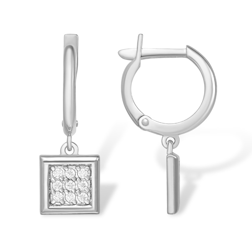 

Серьги подвески из серебра ЯХОНТ Золотой 2705810, фианит, 2705810