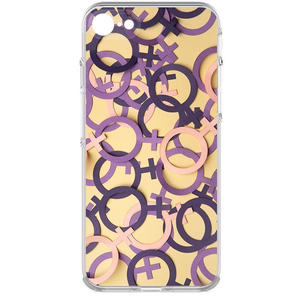 

Чехол-накладка Krutoff Clear Case Женское начало для iPhone 7/8/SE 2020 с защитой камеры, Прозрачный