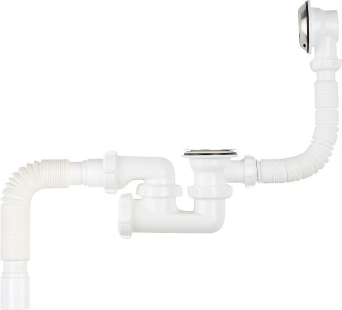 Сифон Aquant для ванны регулируемый с выпуском и переливом с гт 40х40/50 обвязка для ванны mcalpine mrb13cb1sr 1 1 2 х40 50мм с жестким переливом