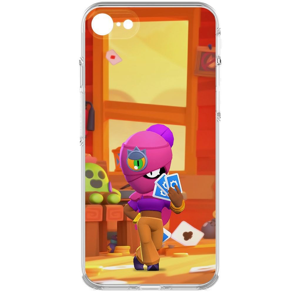 

Чехол-накладка Krutoff Clear Case Brawl Stars-Тара для iPhone 7/8/SE 2020 с защитой камеры, Прозрачный