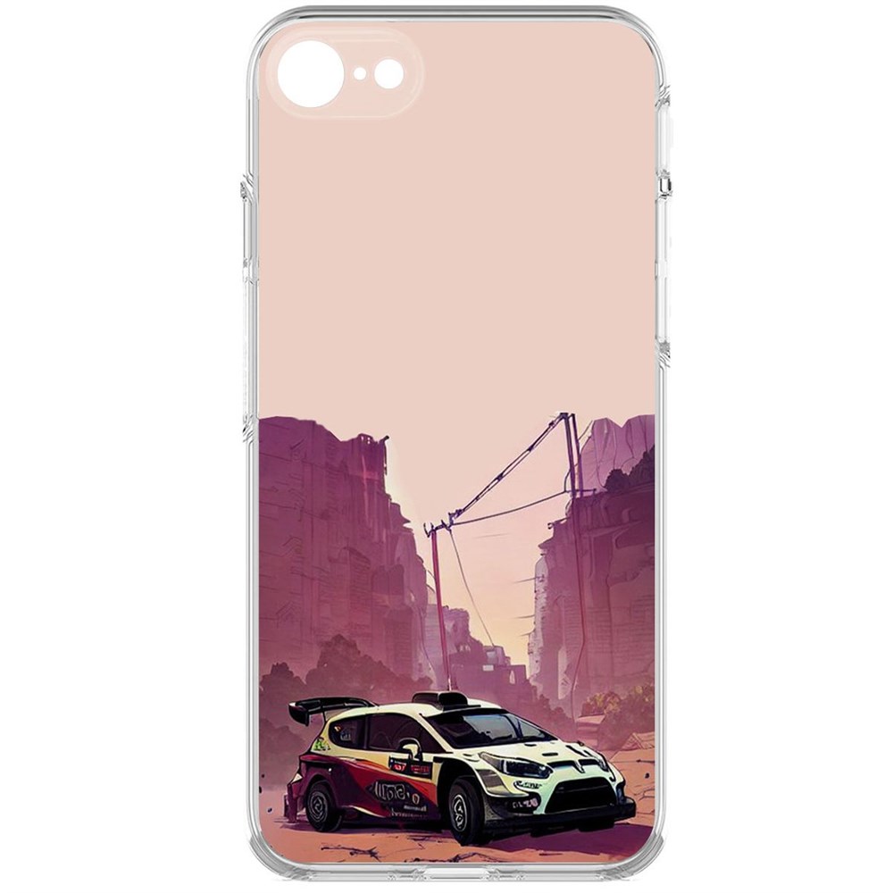 

Чехол-накладка Krutoff Clear Case Гоночный каньон для iPhone 7/8/SE 2020 с защитой камеры, Прозрачный