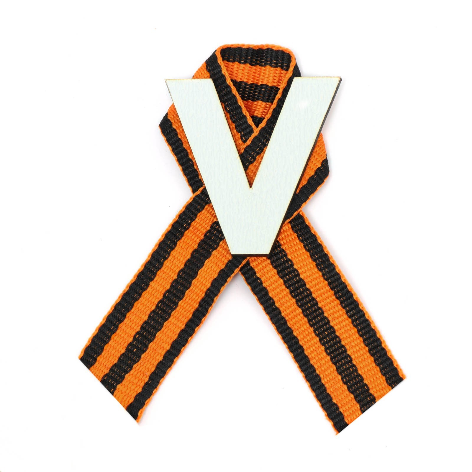 

Значок деревянный с лентой "V"