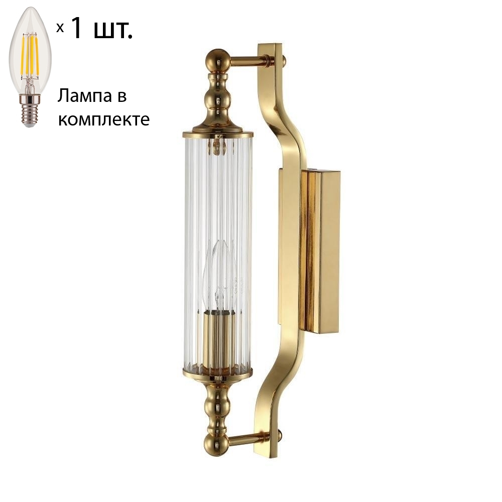 

Бра Crystal Lux с лампочкой TOMAS AP1 GOLD+Lamps E14 Свеча