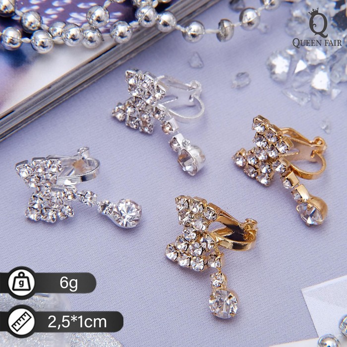 

Клипсыиз бижутерного сплава Queen Fair Wedding, стразы, Wedding