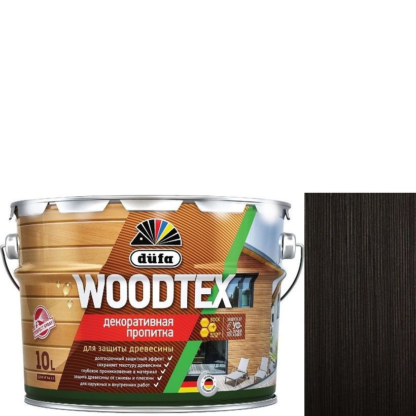 Пропитка декоративная для защиты древесины алкидная Dufa Woodtex венге 10 л.