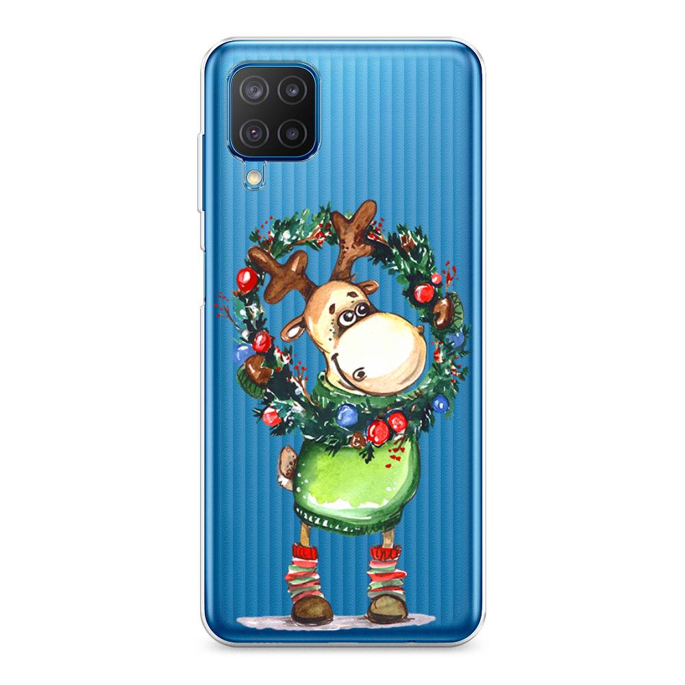 

Чехол на Samsung Galaxy A12/M12 "Олень с новогодним венком", 2102650-4