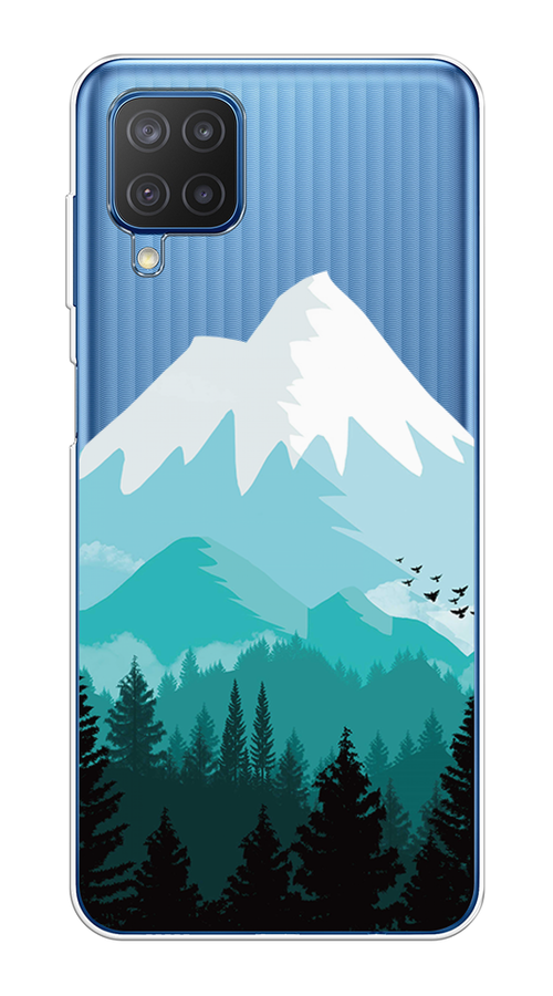 

Чехол на Samsung Galaxy A12/M12 "Синяя снежная гора", Белый;голубой, 2102650-2