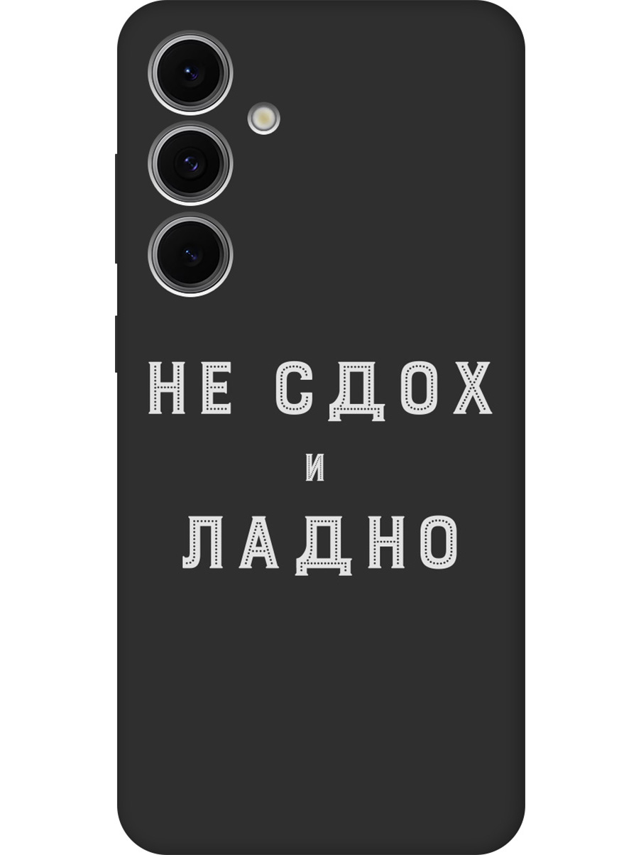 

Силиконовый чехол на Samsung Galaxy S24 FE с принтом "Не сдох" матовый черный, Черный;белый, 786718161