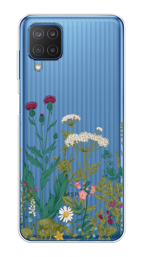 

Чехол на Samsung Galaxy A12/M12 "Дикие полевые цветы", Зеленый;розовый;белый, 2102650-2