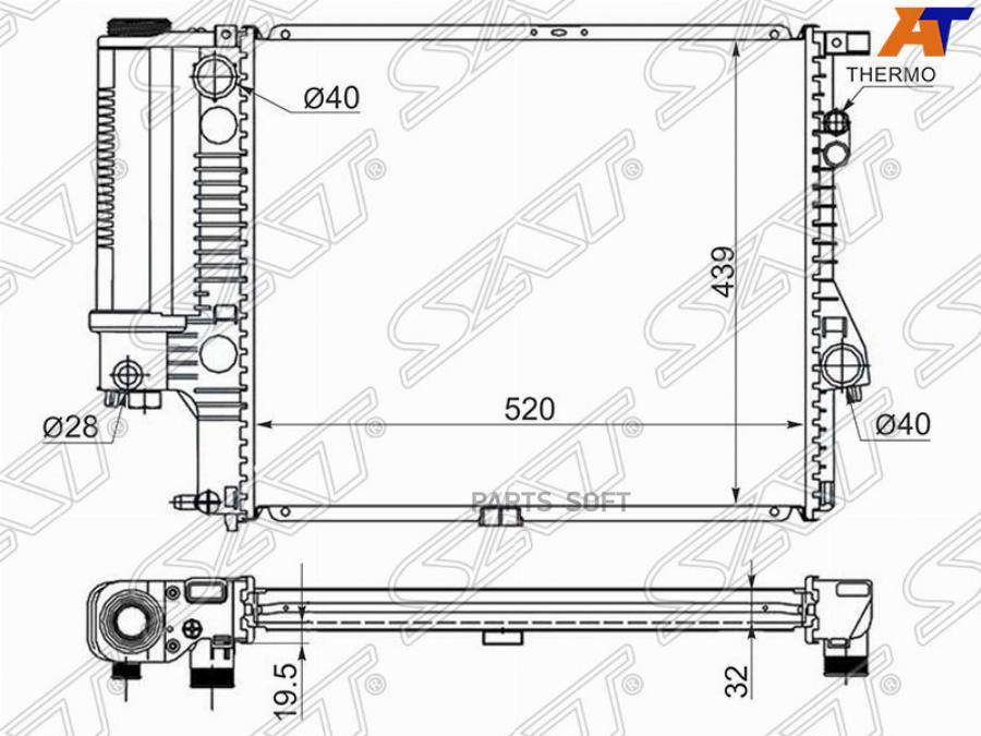 

Радиатор Bmw 5-Series E39 2.0/2.3/2.8 95-03 Sat арт. BW0004-97