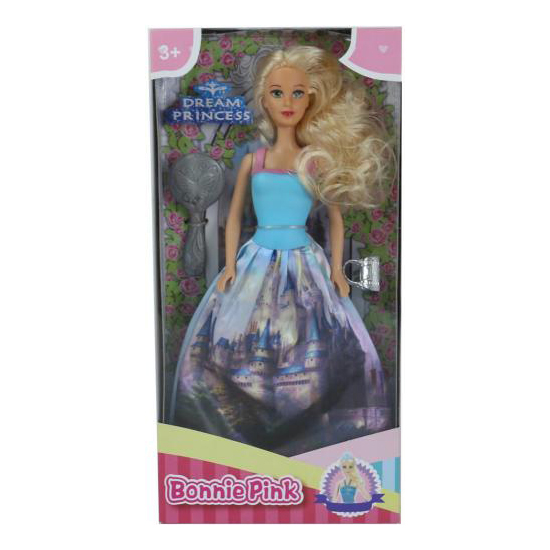 Кукла Bonnie Pink Принцесса в платье с принтом замка