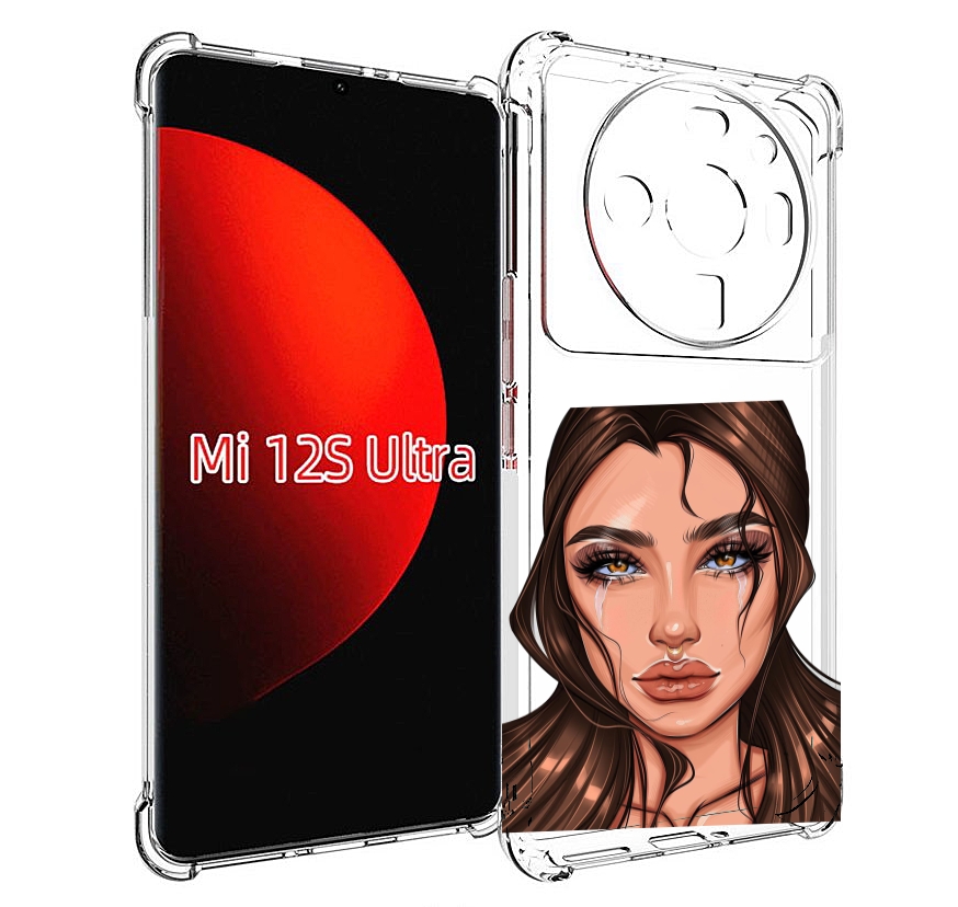 

Чехол MyPads плачущая-девушка женский для Xiaomi 12S Ultra, Прозрачный, Tocco