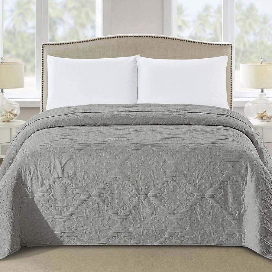

Покрывало на кровать Cleo Home Collection евро однотонное 200х220 жаккард, Caroline Collection