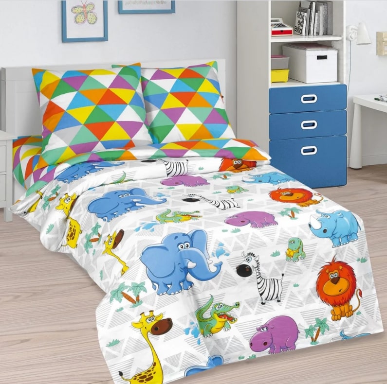 фото Комплект детского постельного белья артпостель из поплина веселый зоопарк 1,5 спальное