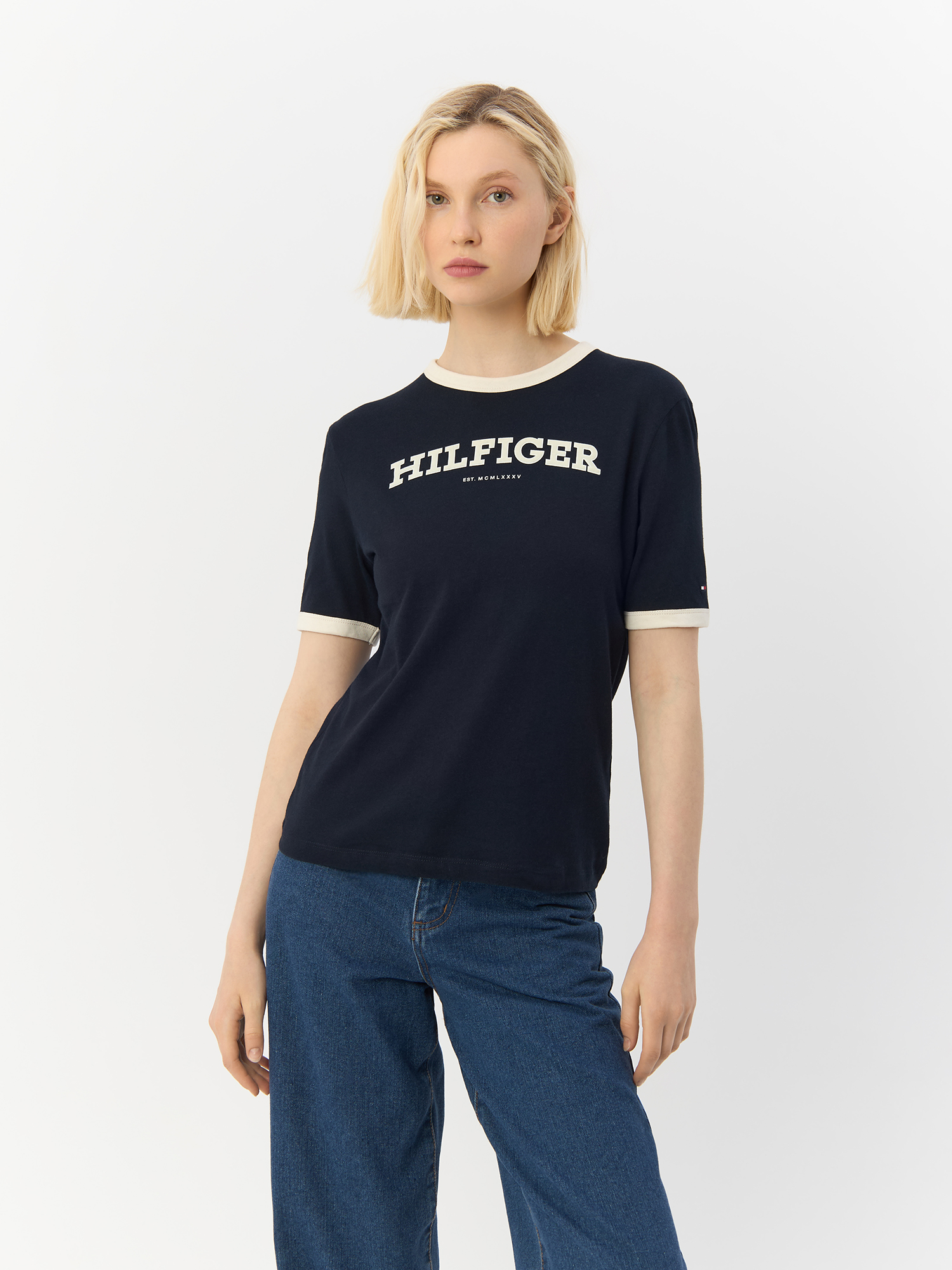 Футболка женская Tommy Hilfiger WW0WW41208DW5 синяя L