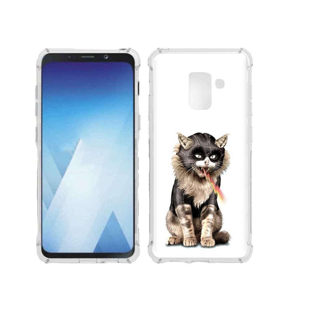 

Чехол MyPads Tocco для Samsung Galaxy A5 (2018) дьяволский кот (PT95317.573.341), Прозрачный, Tocco