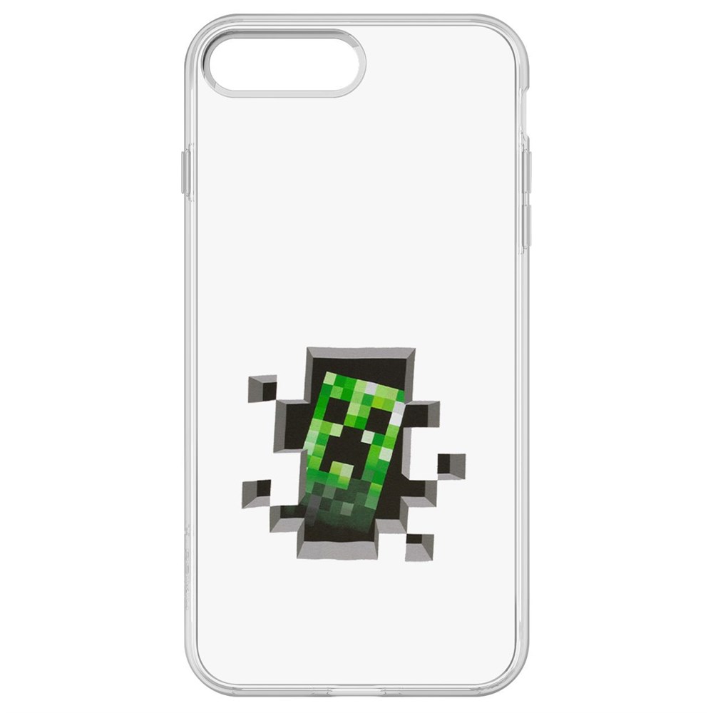 

Чехол-накладка Krutoff Clear Case Minecraft-Крипер для iPhone 7 Plus, Прозрачный