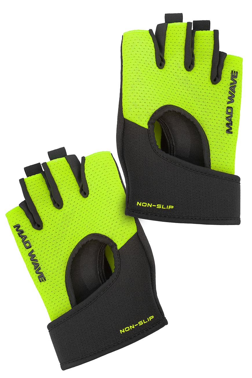 Перчатки атлетические Mad Wave Fitness Gloves Velcro, black, XL