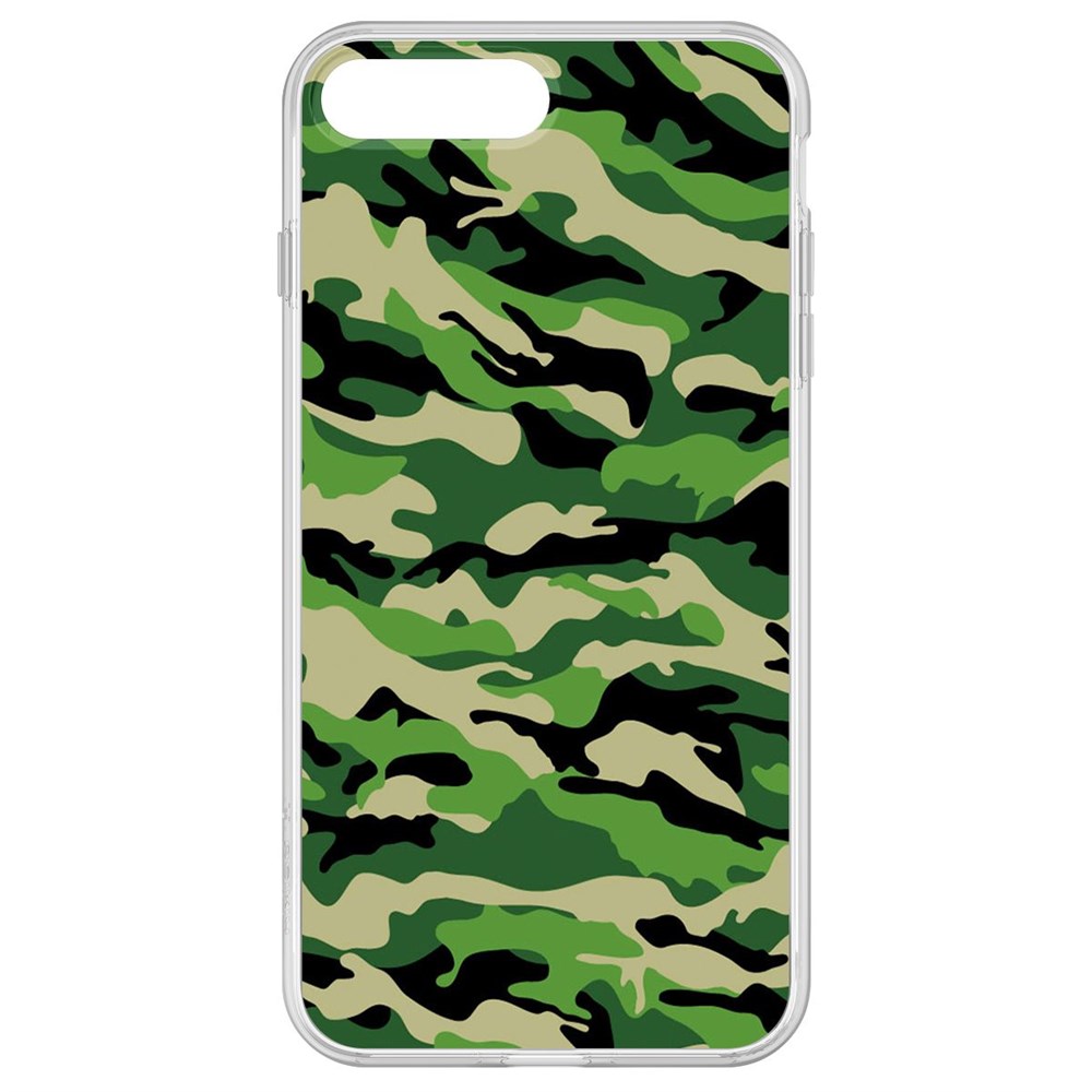 

Чехол-накладка Krutoff Clear Case Камуфляж зеленый для iPhone 7 Plus, Прозрачный