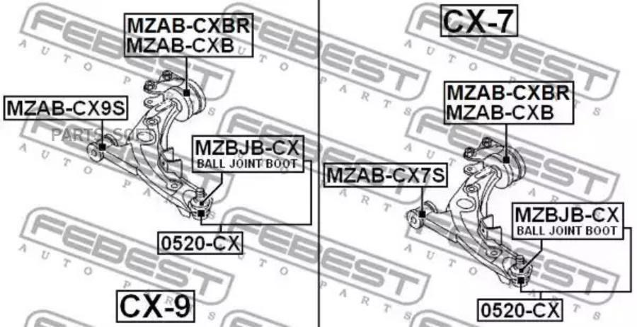 

FEBECT 0520CX 0520-CX_опора шаровая!\ Mazda Cx-7 Er 06-12