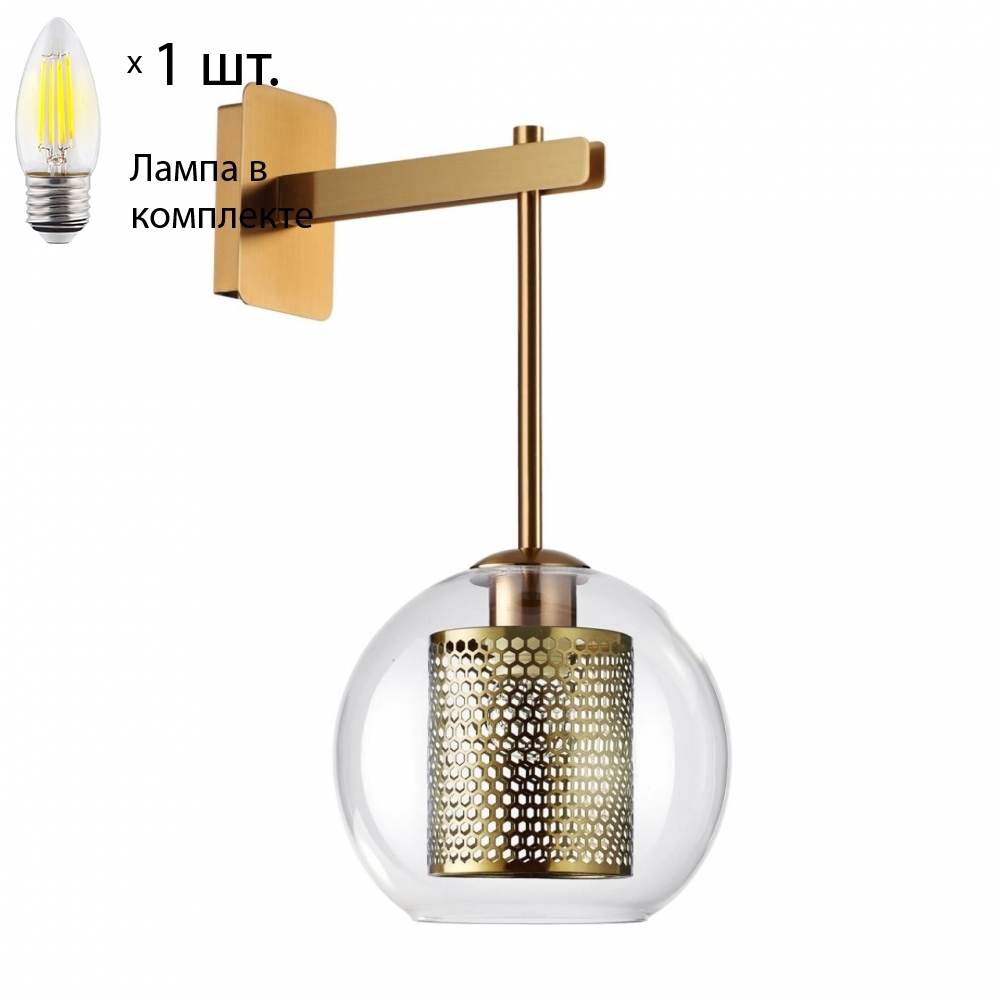 

Бра с лампочкой Odeon Light Clocky 4939/1W+Lamps Е27 Свеча