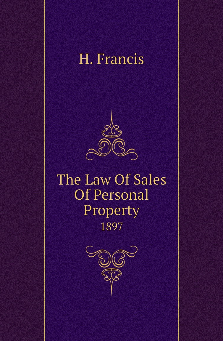 

The Law Of Sales Of Personal Property
