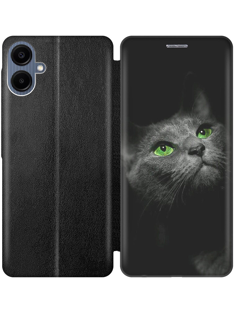 

Чехол-книжка на Samsung Galaxy A06 с принтом "Зеленоглазая кошка" черный, Черный;зеленый;серый, 786717511