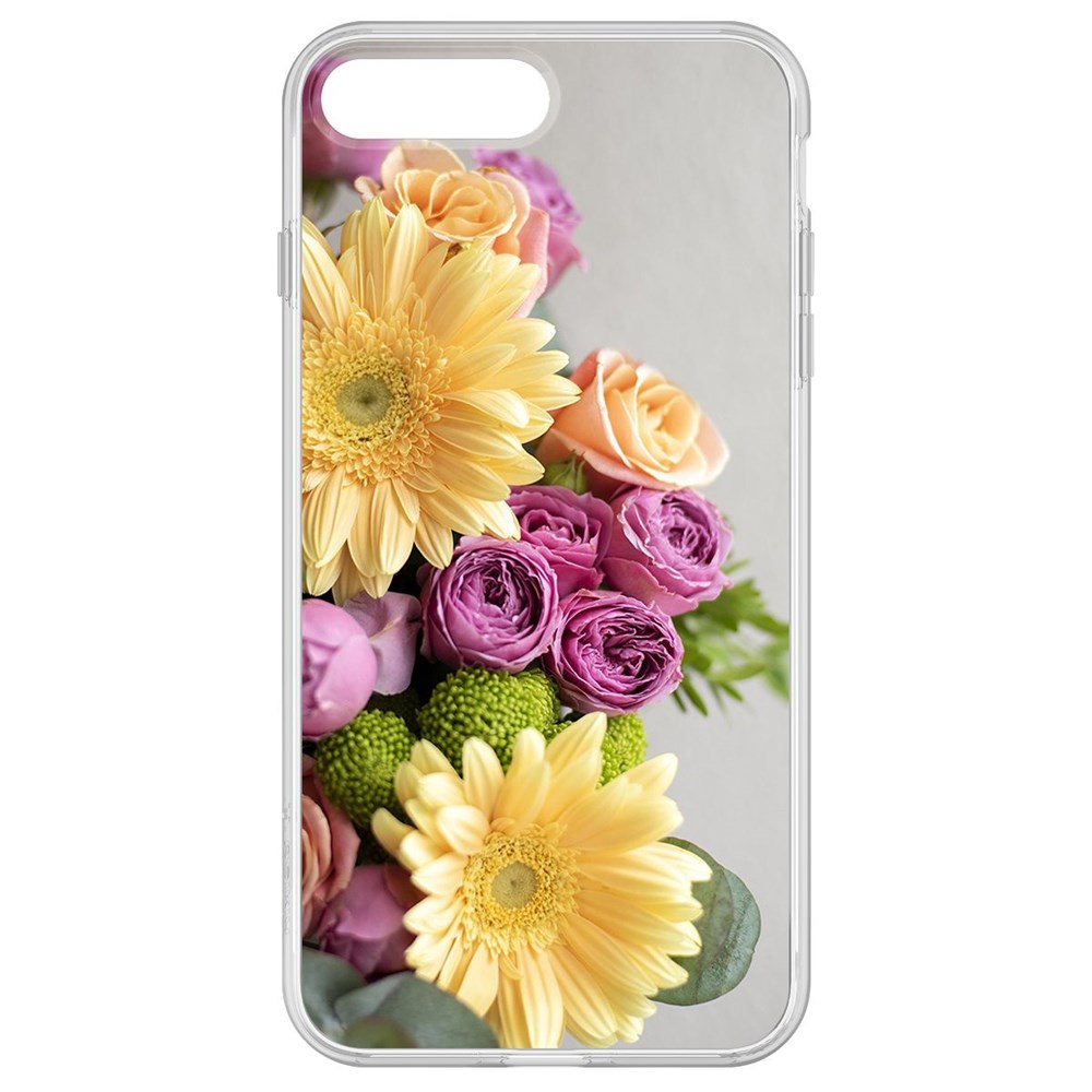 

Чехол-накладка Krutoff Clear Case Букет для iPhone 7 Plus, Прозрачный