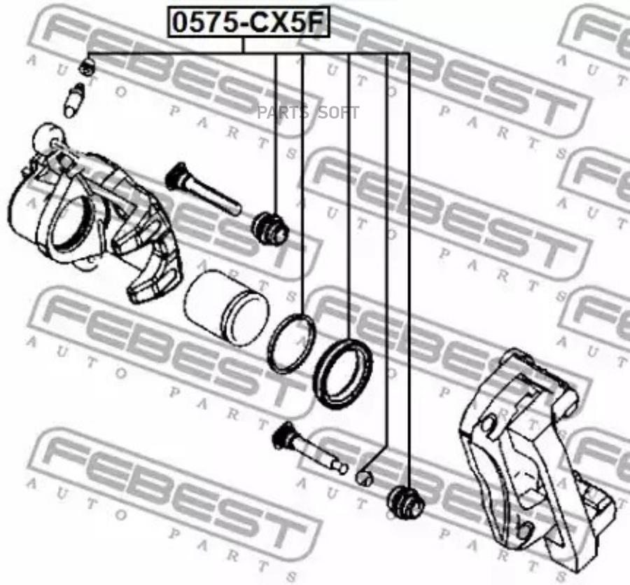 

FEBECT 0575-CX5F Рем. к-кт суппорта MAZDA CX-5 11-17 пер.
