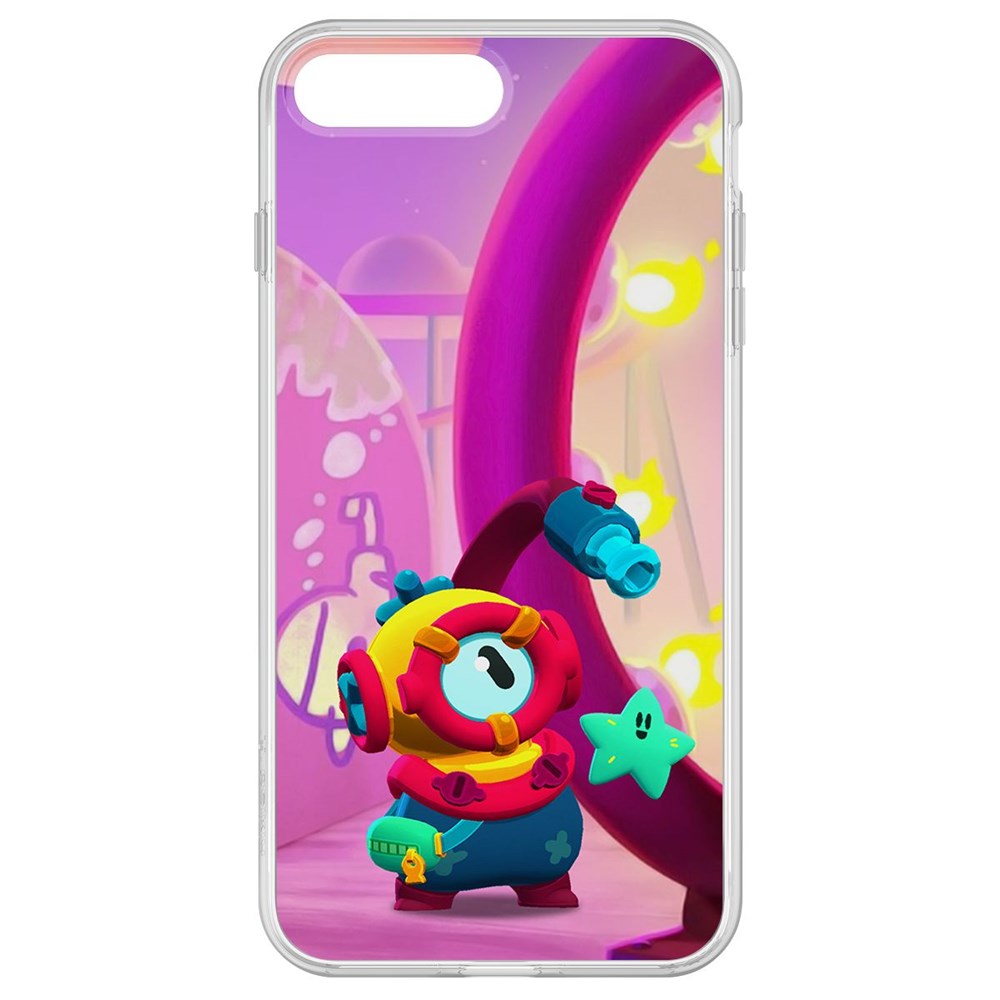 

Чехол-накладка Krutoff Clear Case Brawl Stars-Отис для iPhone 7 Plus, Прозрачный