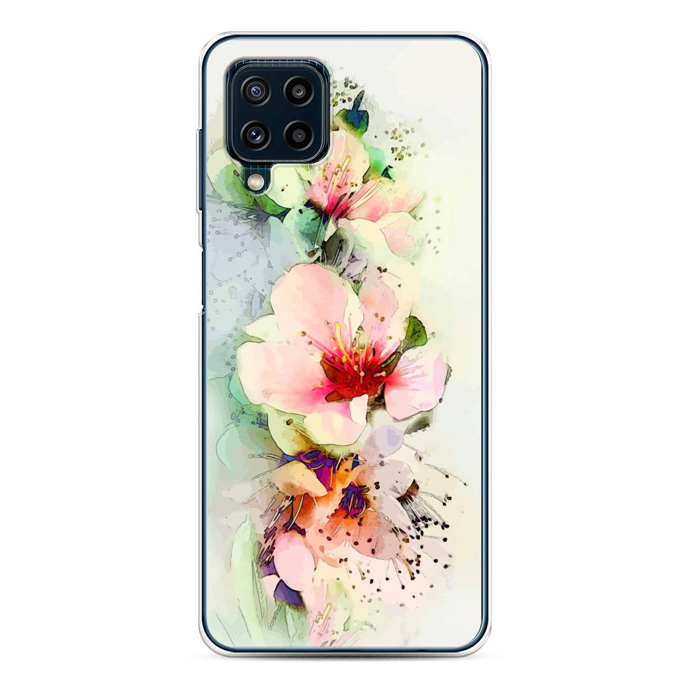 

Чехол на Samsung Galaxy A22/M22/M32 "Нежные цветы", Зеленый;розовый, 2103550-2