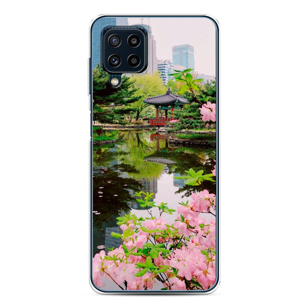

Чехол на Samsung Galaxy A22/M22/M32 "Сакура возле озера", Зеленый;розовый;голубой, 2103550-2