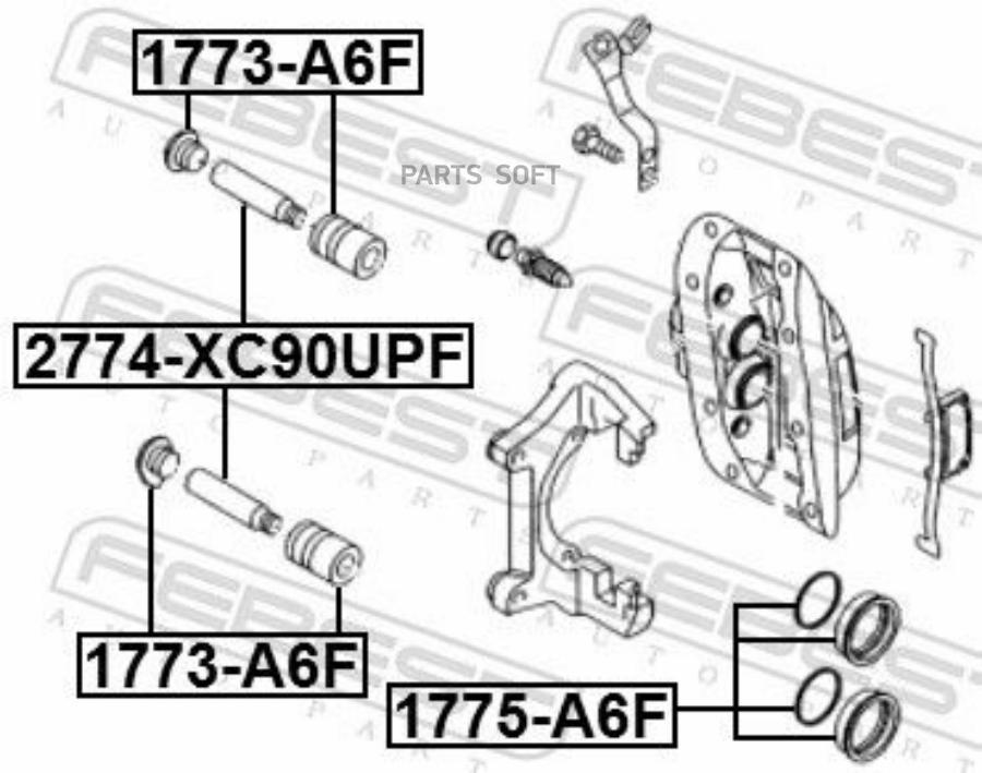 

FEBECT 1775-A6F Ремкомплект суппорта тормозного переднего