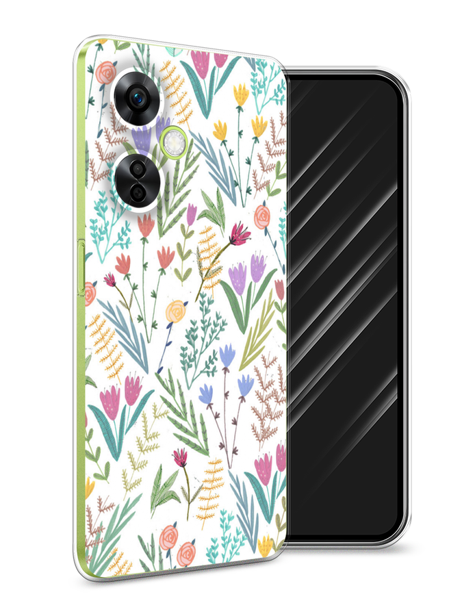 

Чехол Awog на OnePlus Nord N30 5G/Nord CE3 5G/Nord CE3 Lite "Полевые цветы рисунок", Белый;зеленый, 153850-1