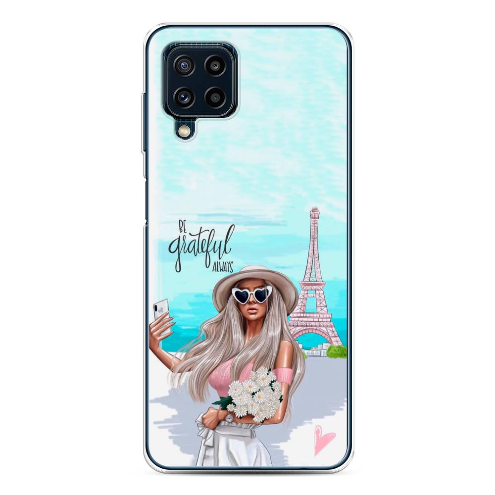 

Чехол на Samsung Galaxy A22/M22/M32 "Селфи Париж", Голубой;бежевый, 2103550-6