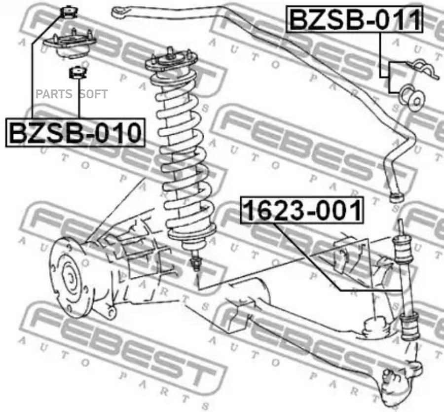 

FEBECT BZSB-011 Втулка заднего стабилизатора комплект D19