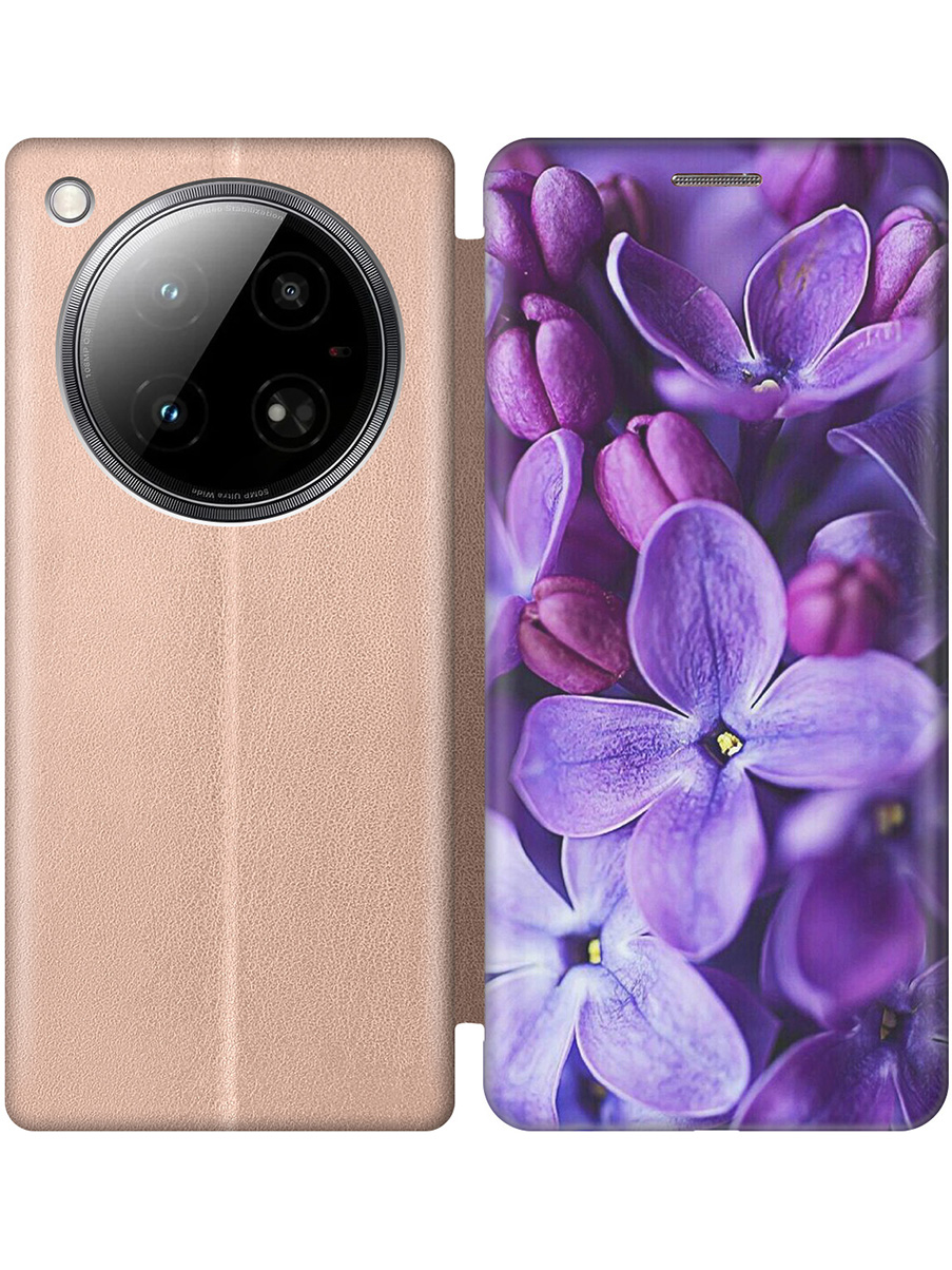 

Чехол-книжка на Infinix Zero 40 4G с принтом "Фиолетовая сирень" золотой, Золотистый;фиолетовый;черный, 786722321